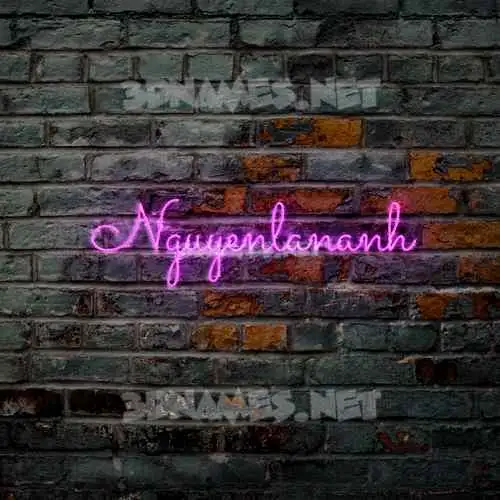 nguyenlananh in Pink Neon style - 3D name wallpaper