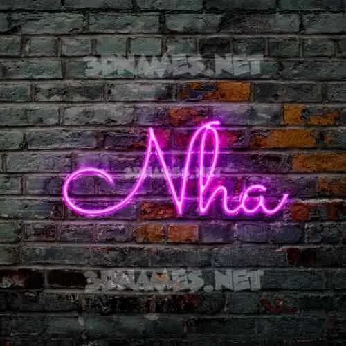 nha in Pink Neon style - 3D name wallpaper nha in Pink Neon style - 3D name wallpaper