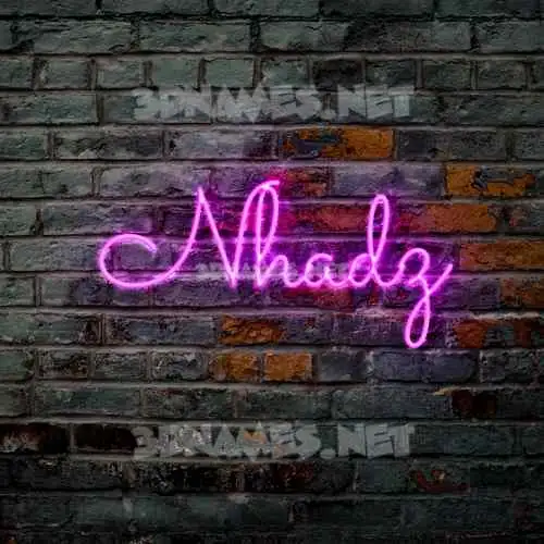 nhadz in Pink Neon style - 3D name wallpaper