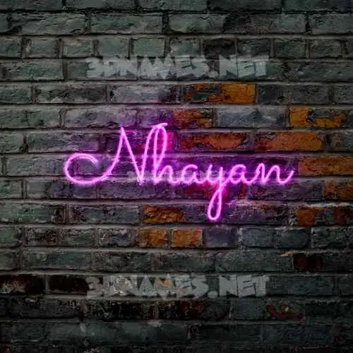 nhayan in Pink Neon style - 3D name wallpaper