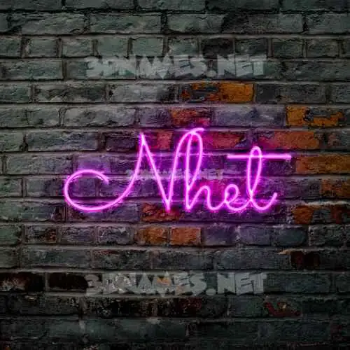 nhet in Pink Neon style - 3D name wallpaper nhet in Pink Neon style - 3D name wallpaper