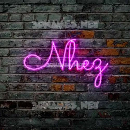 nhez in Pink Neon style - 3D name wallpaper