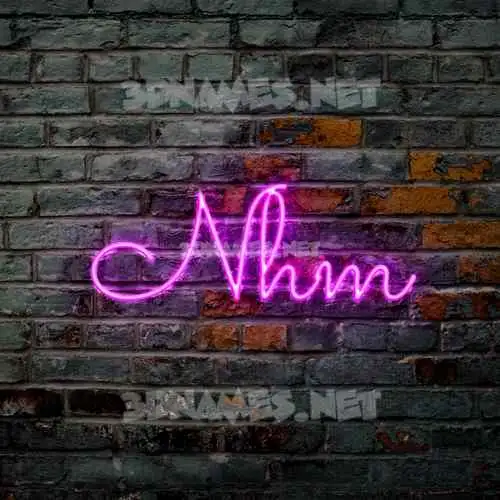 nhm in Pink Neon style - 3D name wallpaper