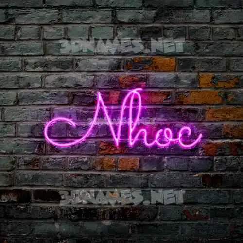 nhoc in Pink Neon style - 3D name wallpaper nhoc in Pink Neon style - 3D name wallpaper