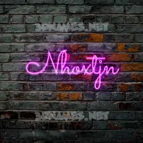 nhoxtjn in Pink Neon style - 3D name wallpaper nhoxtjn in Pink Neon style - 3D name wallpaper