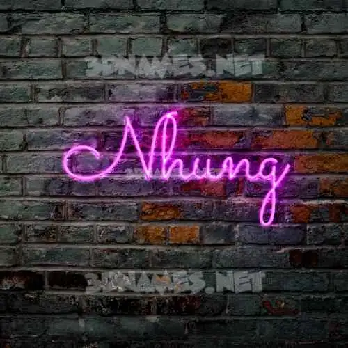 nhung in Pink Neon style - 3D name wallpaper nhung in Pink Neon style - 3D name wallpaper