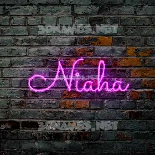 niaha in Pink Neon style - 3D name wallpaper niaha in Pink Neon style - 3D name wallpaper