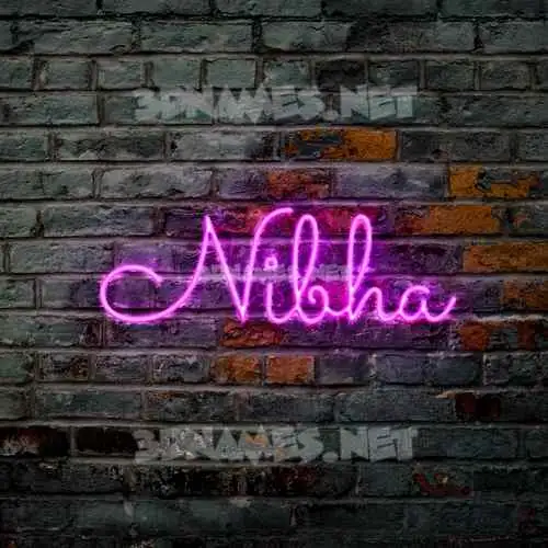 nibha in Pink Neon style - 3D name wallpaper