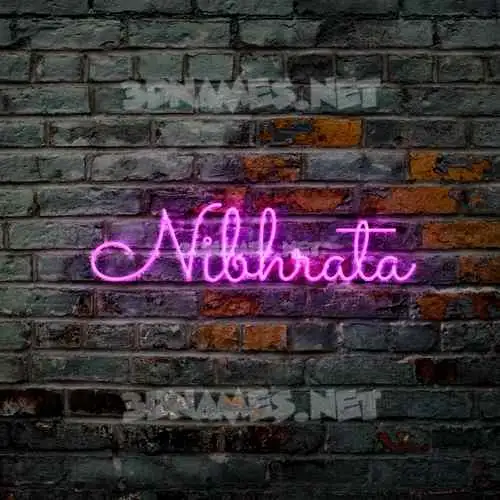 nibhrata in Pink Neon style - 3D name wallpaper