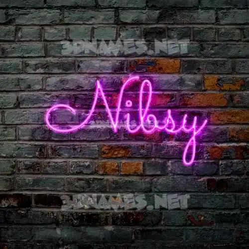 nibsy in Pink Neon style - 3D name wallpaper