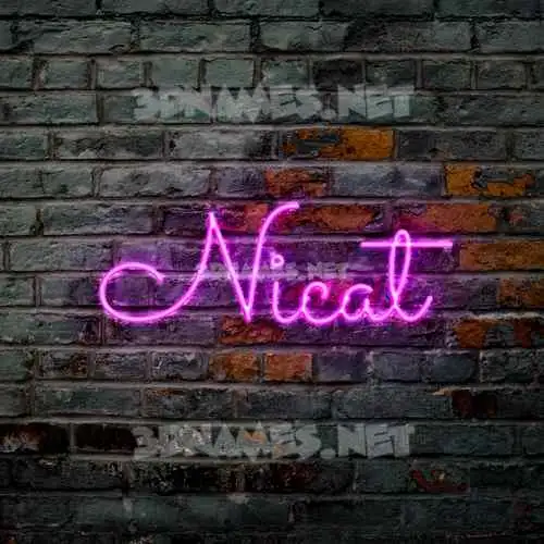 nicat in Pink Neon style - 3D name wallpaper nicat in Pink Neon style - 3D name wallpaper