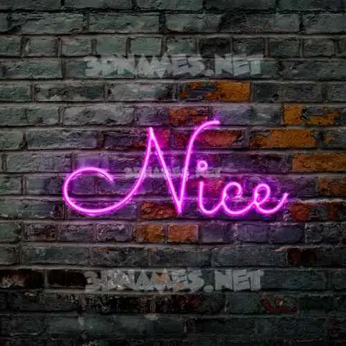 nice in Pink Neon style - 3D name wallpaper nice in Pink Neon style - 3D name wallpaper