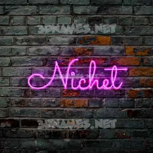 nichet in Pink Neon style - 3D name wallpaper
