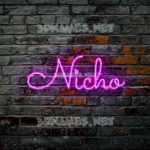 nicho in Pink Neon style - 3D name wallpaper