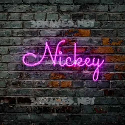 nickey in Pink Neon style - 3D name wallpaper