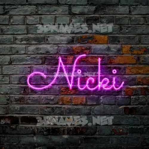 nicki in Pink Neon style - 3D name wallpaper
