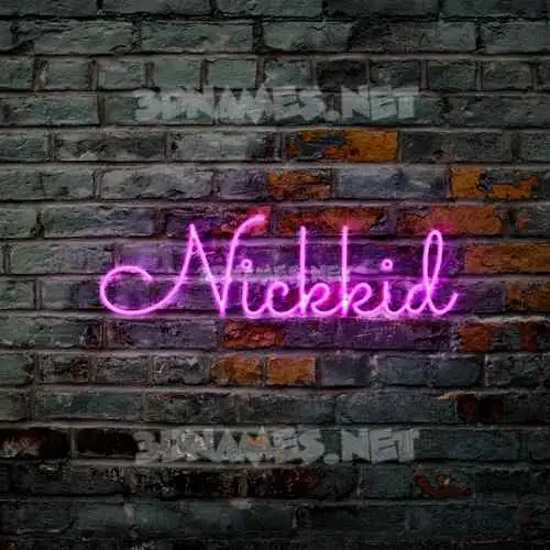 nickkid in Pink Neon style - 3D name wallpaper nickkid in Pink Neon style - 3D name wallpaper