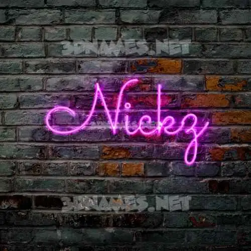 nickz in Pink Neon style - 3D name wallpaper