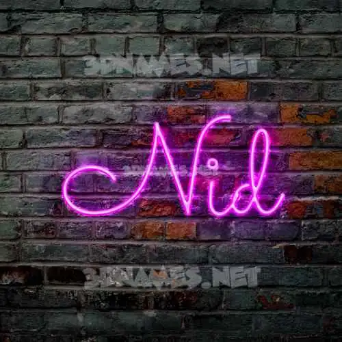nid in Pink Neon style - 3D name wallpaper nid in Pink Neon style - 3D name wallpaper