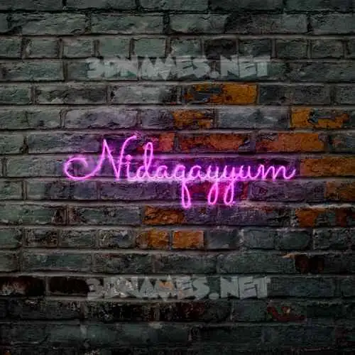 nidaqayyum in Pink Neon style - 3D name wallpaper