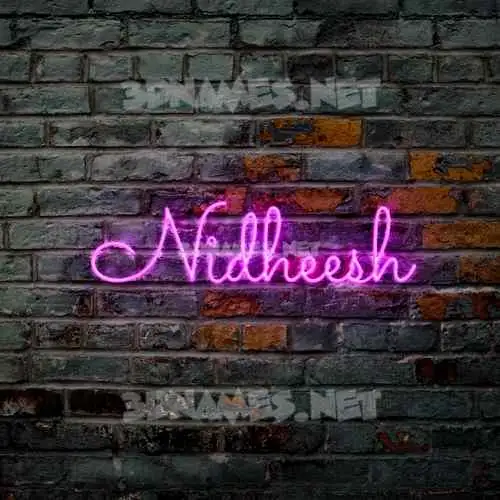 nidheesh in Pink Neon style - 3D name wallpaper nidheesh in Pink Neon style - 3D name wallpaper