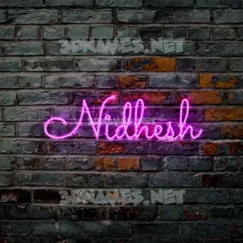 nidhesh in Pink Neon style - 3D name wallpaper