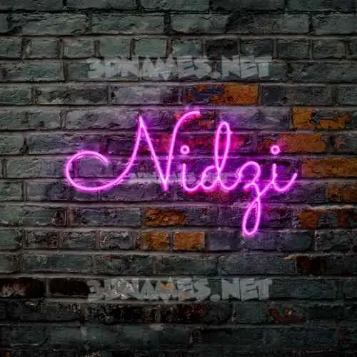 nidzi in Pink Neon style - 3D name wallpaper