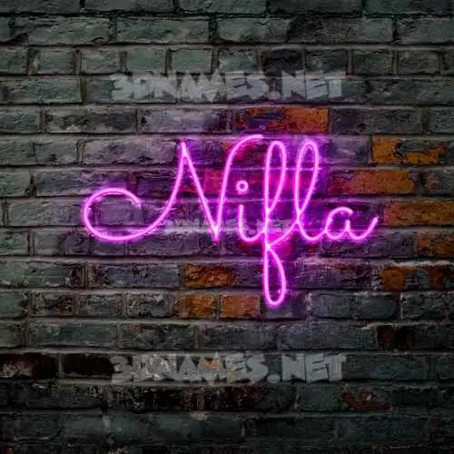 nifla in Pink Neon style - 3D name wallpaper