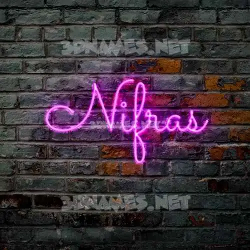 nifras in Pink Neon style - 3D name wallpaper