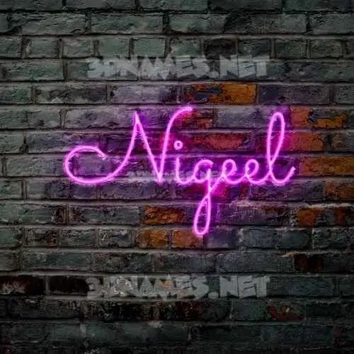 nigeel in Pink Neon style - 3D name wallpaper