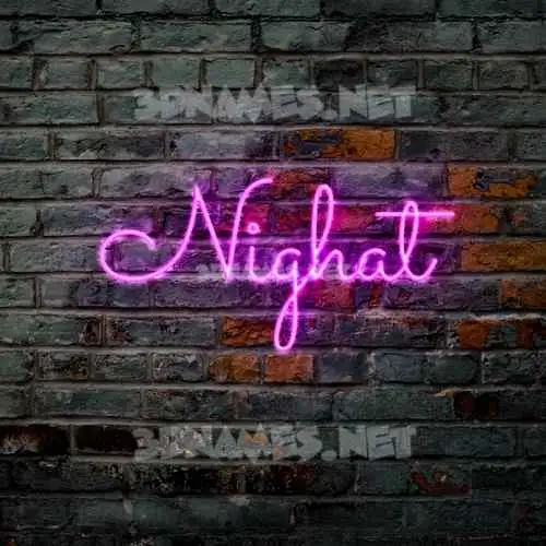 nighat in Pink Neon style - 3D name wallpaper