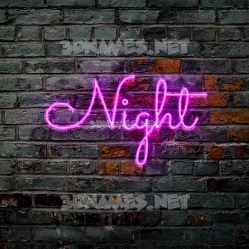 night in Pink Neon style - 3D name wallpaper