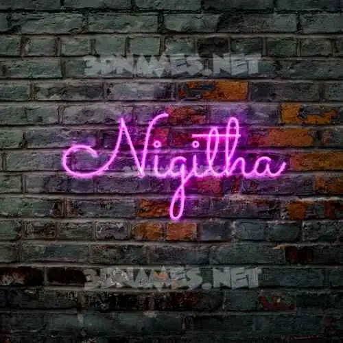 nigitha in Pink Neon style - 3D name wallpaper