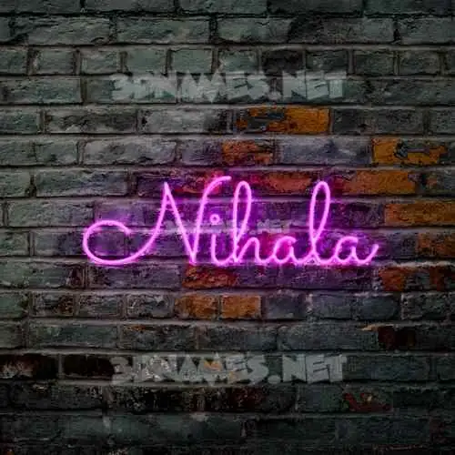 nihala in Pink Neon style - 3D name wallpaper