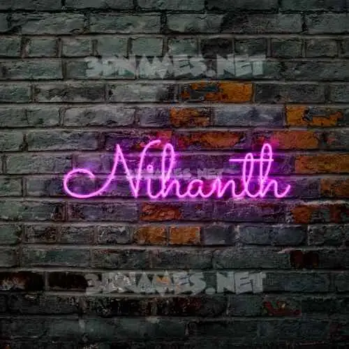 nihanth in Pink Neon style - 3D name wallpaper