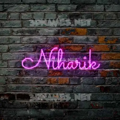 niharik in Pink Neon style - 3D name wallpaper