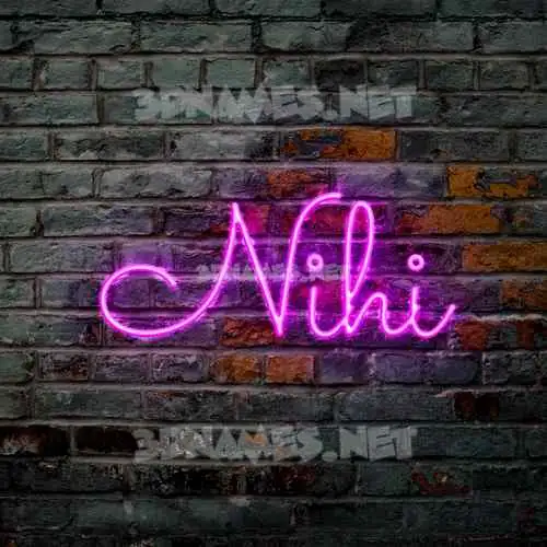 nihi in Pink Neon style - 3D name wallpaper