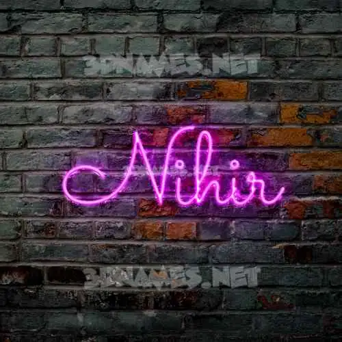 nihir in Pink Neon style - 3D name wallpaper