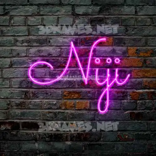 niji in Pink Neon style - 3D name wallpaper