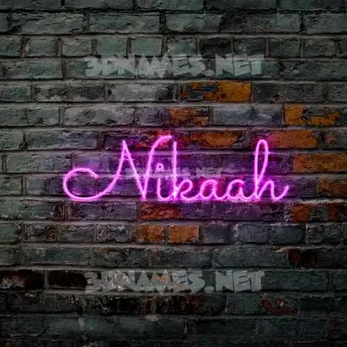 nikaah in Pink Neon style - 3D name wallpaper