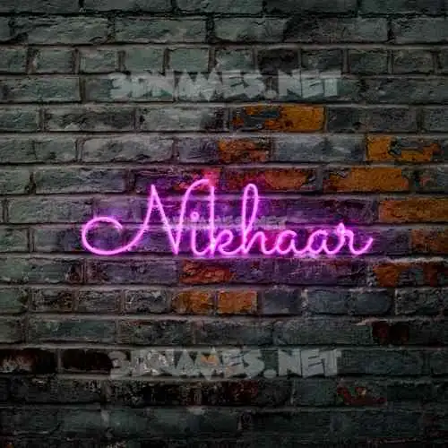 nikhaar in Pink Neon style - 3D name wallpaper nikhaar in Pink Neon style - 3D name wallpaper