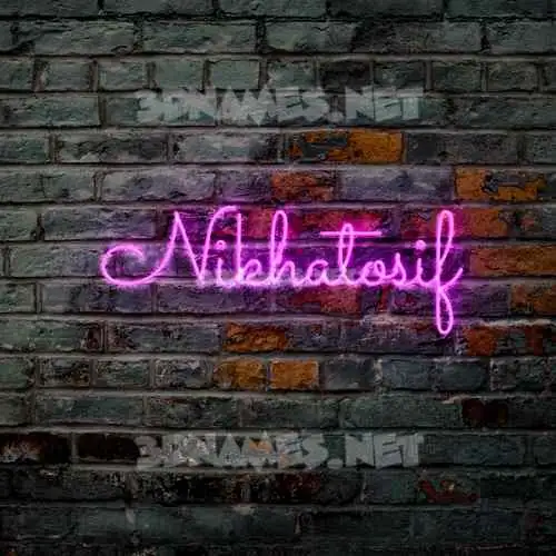 nikhatosif in Pink Neon style - 3D name wallpaper nikhatosif in Pink Neon style - 3D name wallpaper