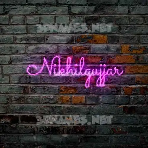 nikhilgujjar in Pink Neon style - 3D name wallpaper