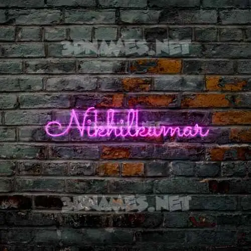 nikhilkumar in Pink Neon style - 3D name wallpaper