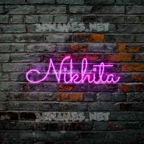 nikhita in Pink Neon style - 3D name wallpaper