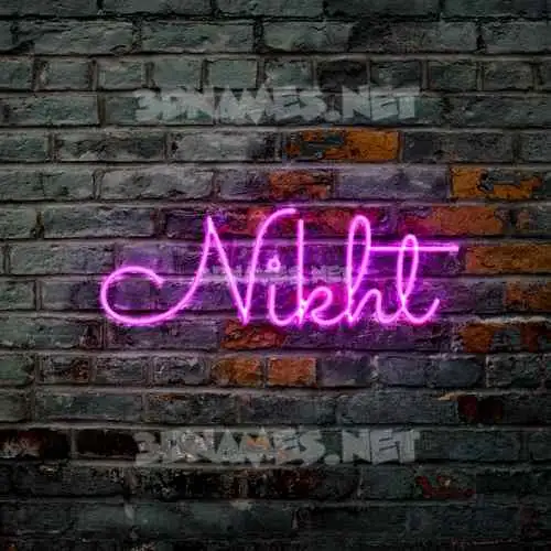 nikht in Pink Neon style - 3D name wallpaper