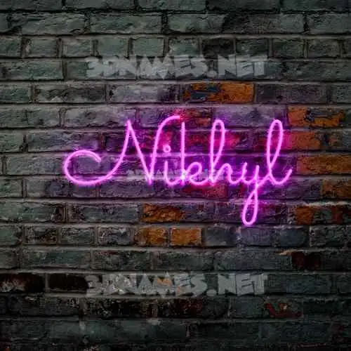 nikhyl in Pink Neon style - 3D name wallpaper