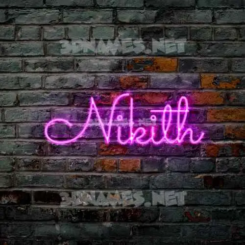nikith in Pink Neon style - 3D name wallpaper