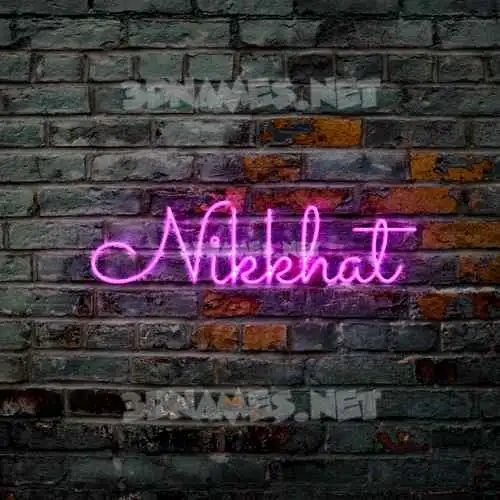 nikkhat in Pink Neon style - 3D name wallpaper nikkhat in Pink Neon style - 3D name wallpaper