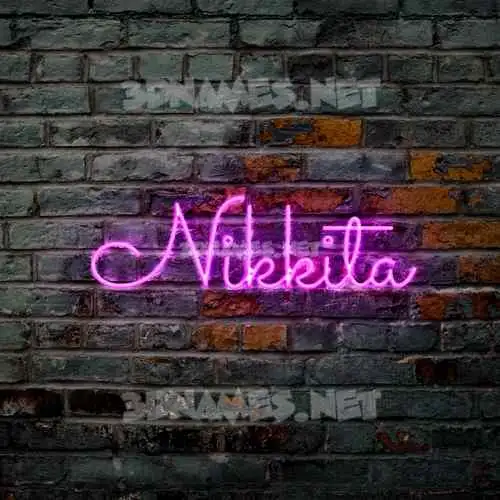 nikkita in Pink Neon style - 3D name wallpaper